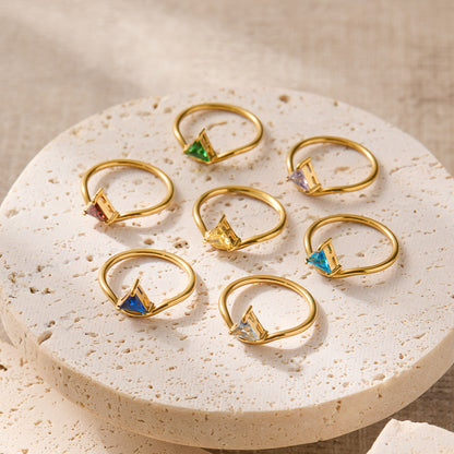 Bague pierre de naissance Livia – bijou personnalisé élégant Vanityl
