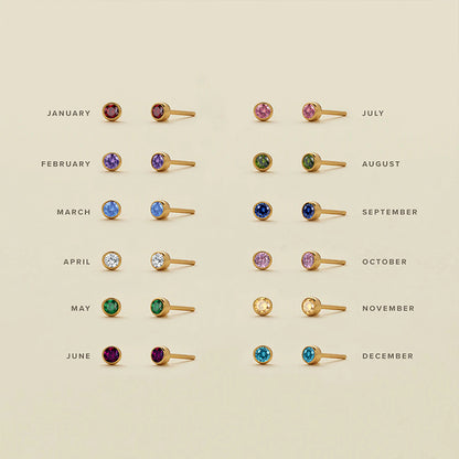 Boucles d’oreilles pierre de naissance Sofia – bijou minimaliste Vanityl