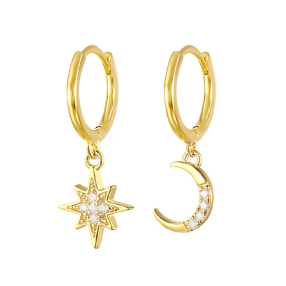Boucles Ariana - Étoile & Lune