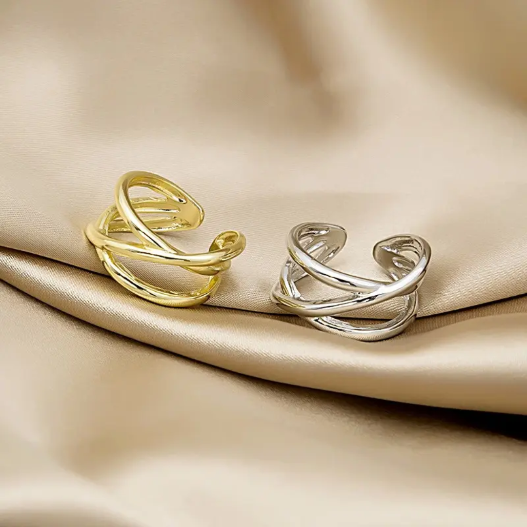 Bague Liyana - Croisée Multicouche
