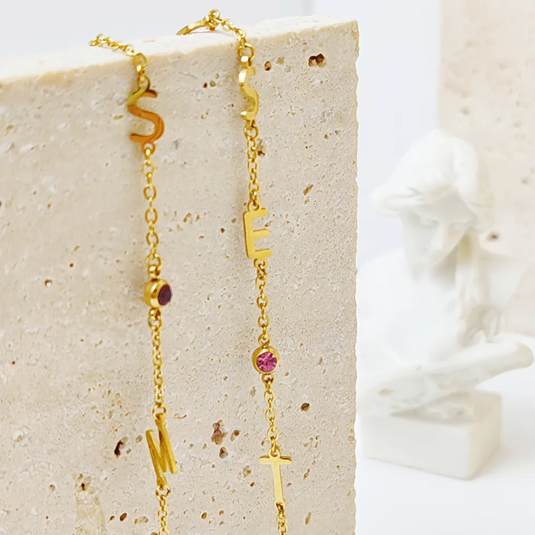 Collier Aria – Initiale Pierre de Naissance