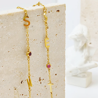 Collier Aria – Initiale Pierre de Naissance