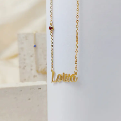 Collier Serena – Plaque Prénom Pierre de Naissance