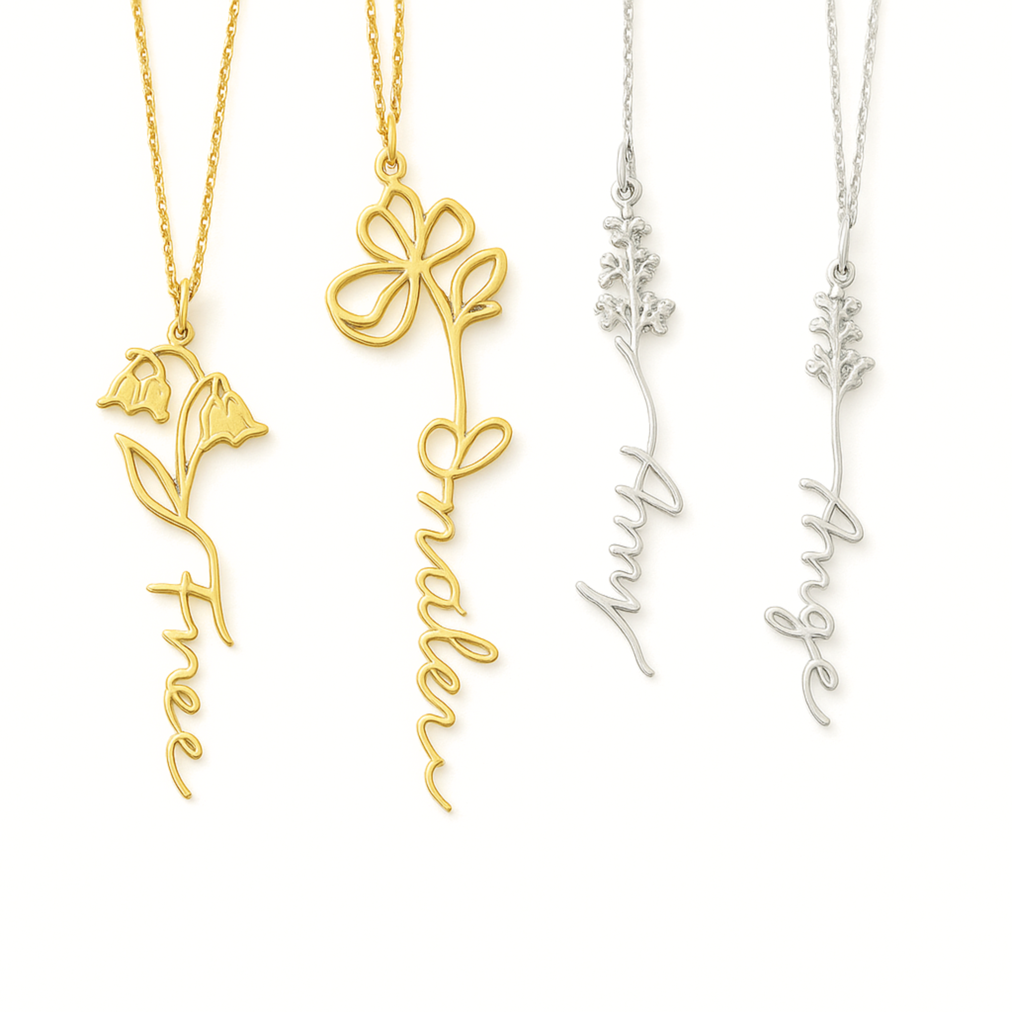 Collier Prénom Personnalisé Fleur de Luxe