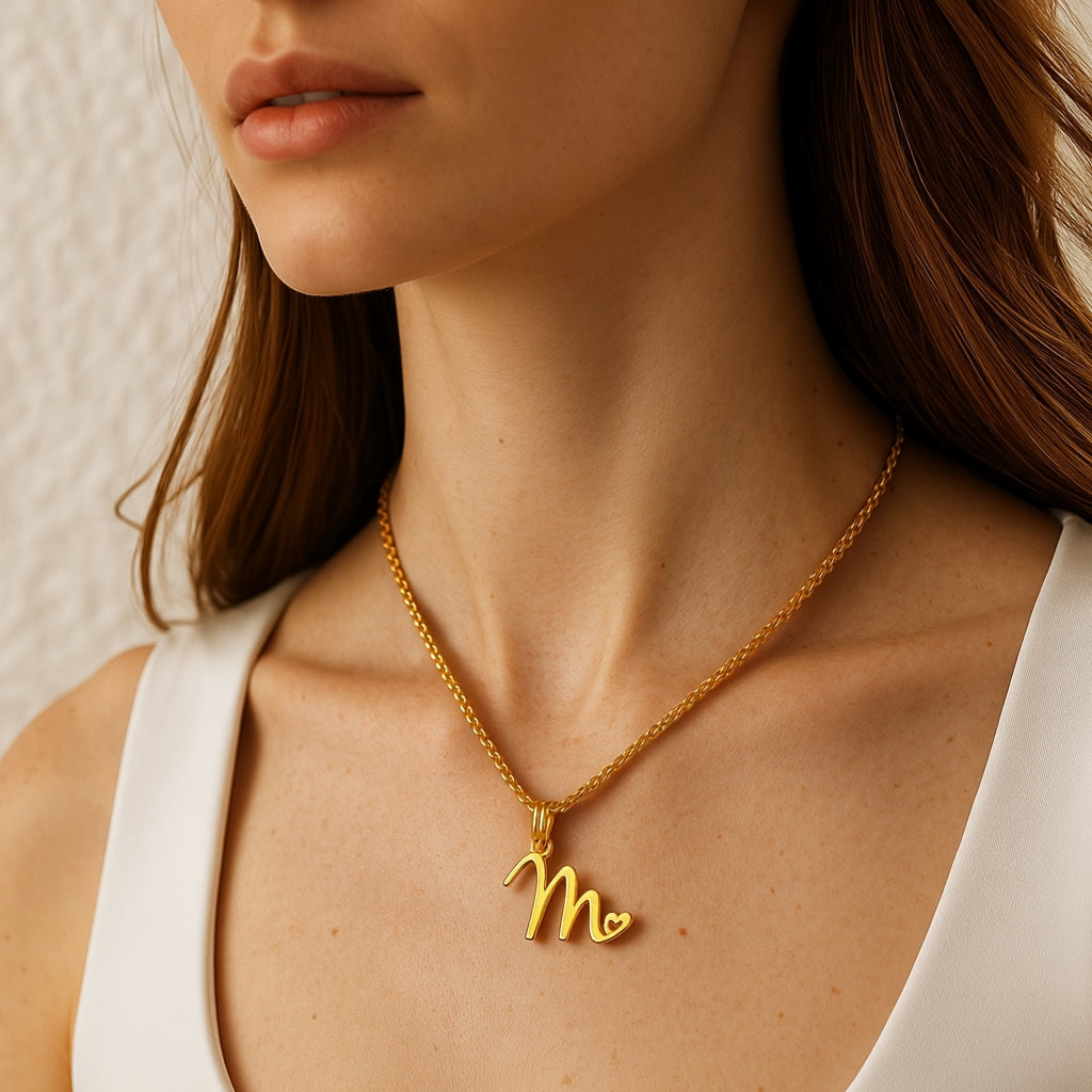 Collier Lettre de Luxe avec Cœur