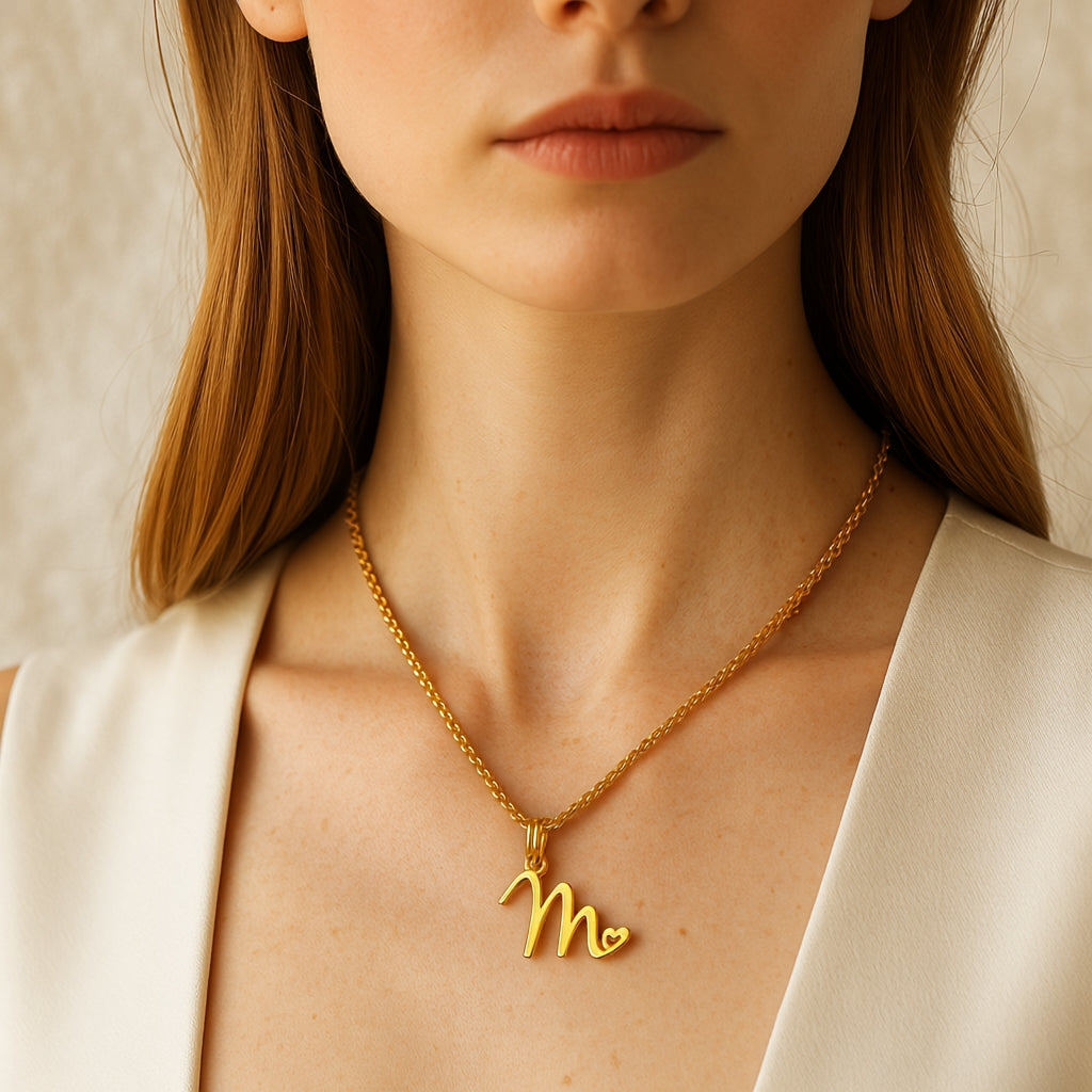 Collier Lettre de Luxe avec Cœur