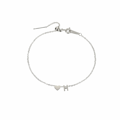 Bracelet Léa - Initiale & Cœur