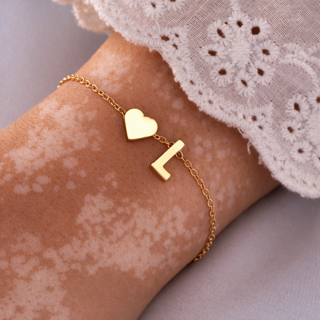 Bracelet Léa - Initiale & Cœur