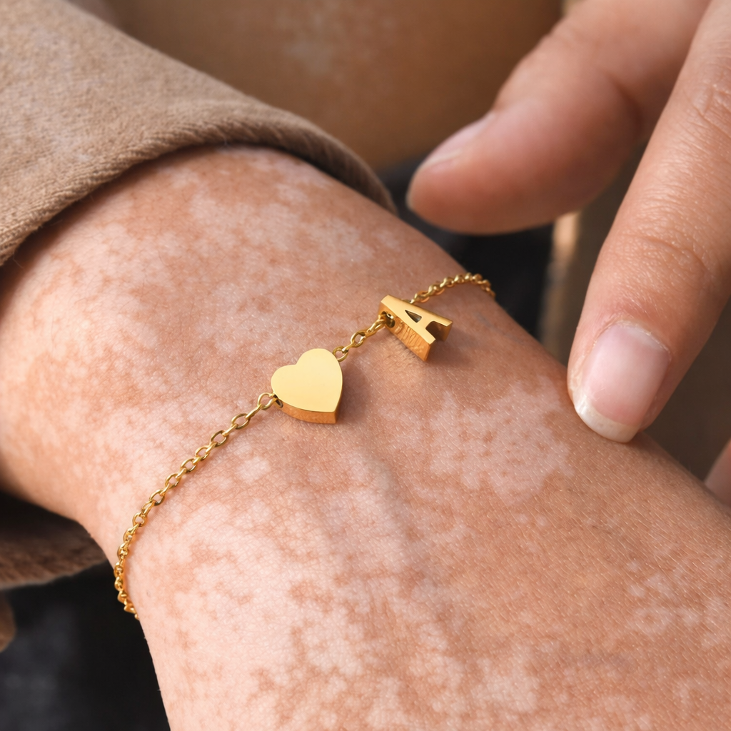 Bracelet Léa - Initiale & Cœur