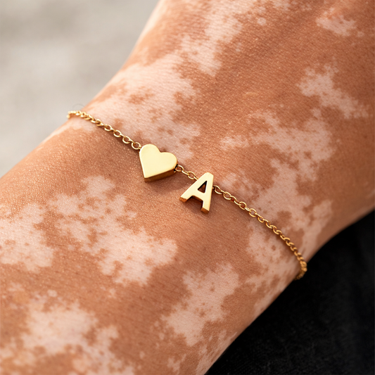 Bracelet Léa - Initiale & Cœur