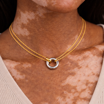 Collier Nora - Pendentif Bicolore