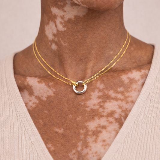 Collier Nora - Pendentif Bicolore