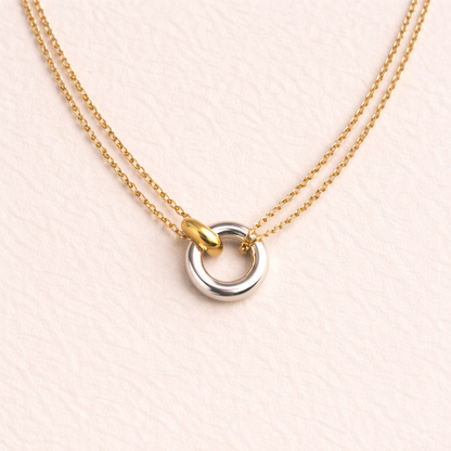 Collier Nora - Pendentif Bicolore