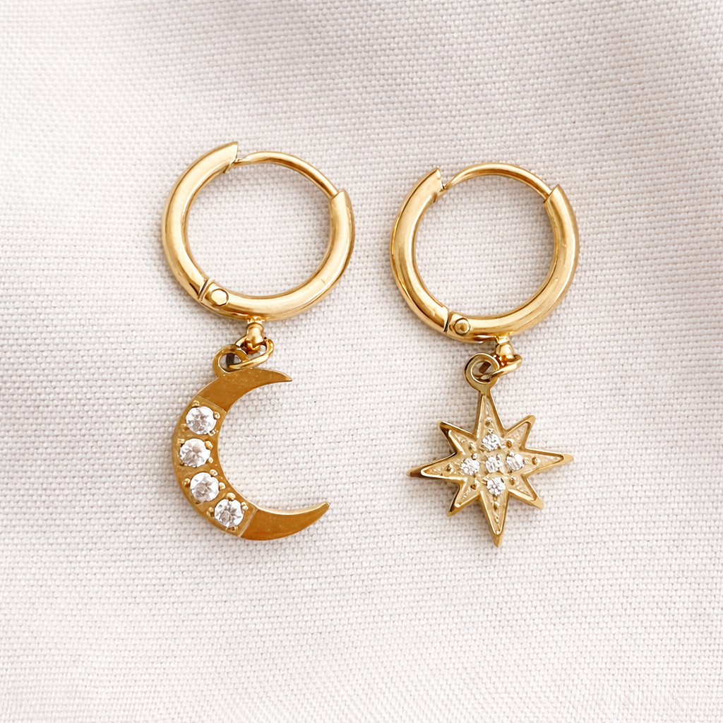 Boucles Ariana - Étoile & Lune
