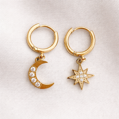 Boucles Ariana - Étoile & Lune