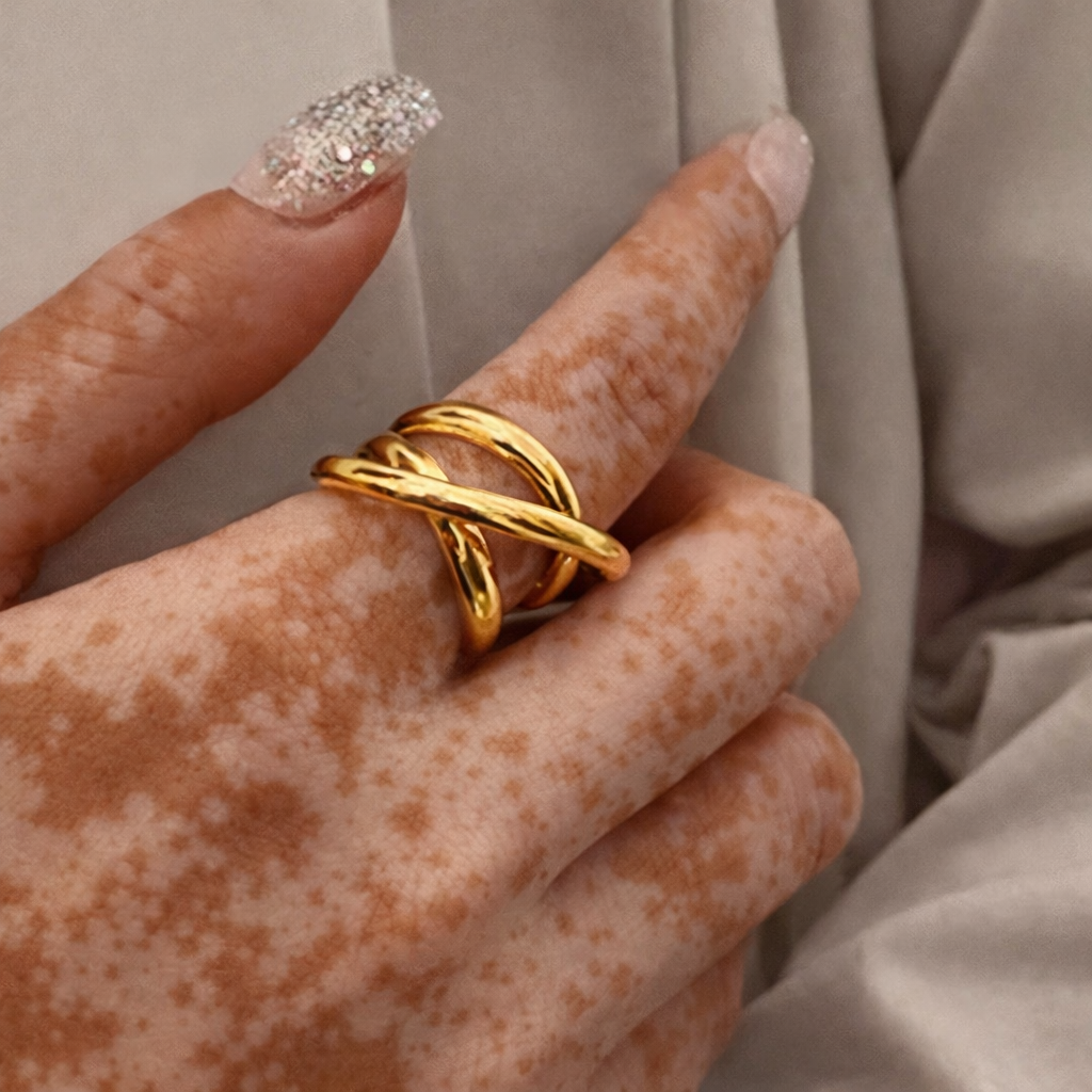 Bague Liyana - Croisée Multicouche