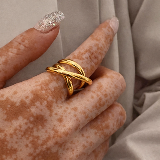 Bague Liyana - Croisée Multicouche