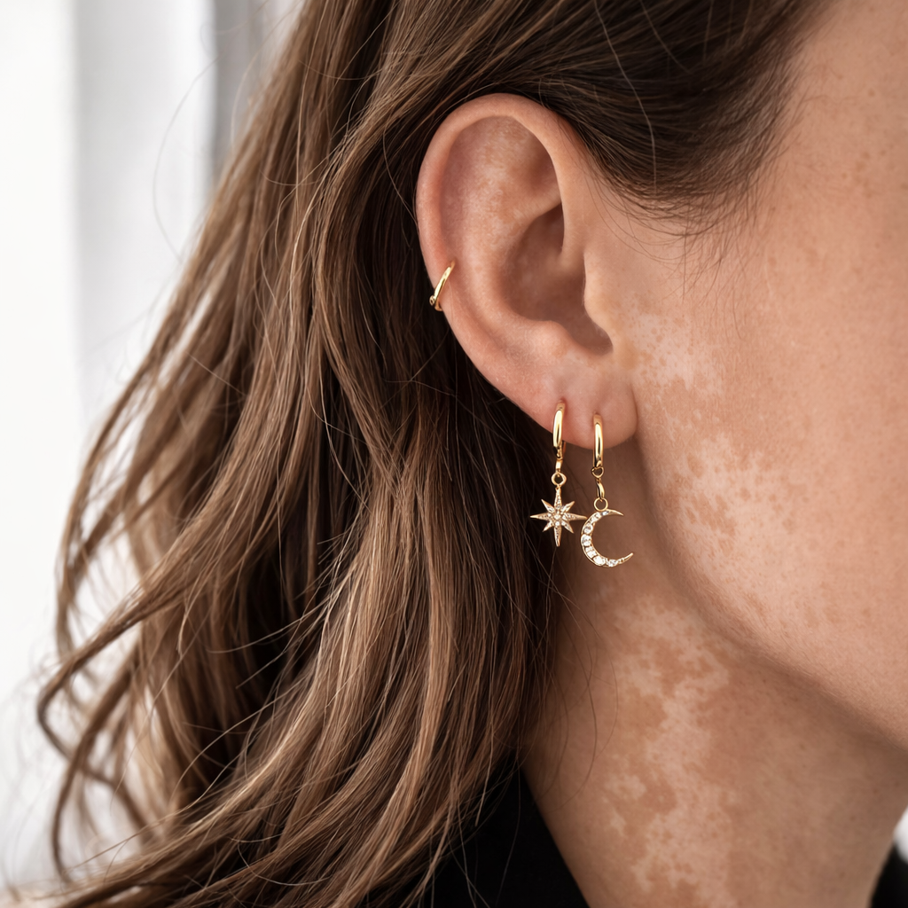 Boucles Ariana - Étoile & Lune