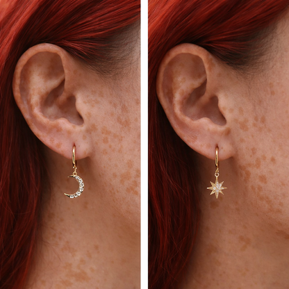 Boucles Ariana - Étoile & Lune