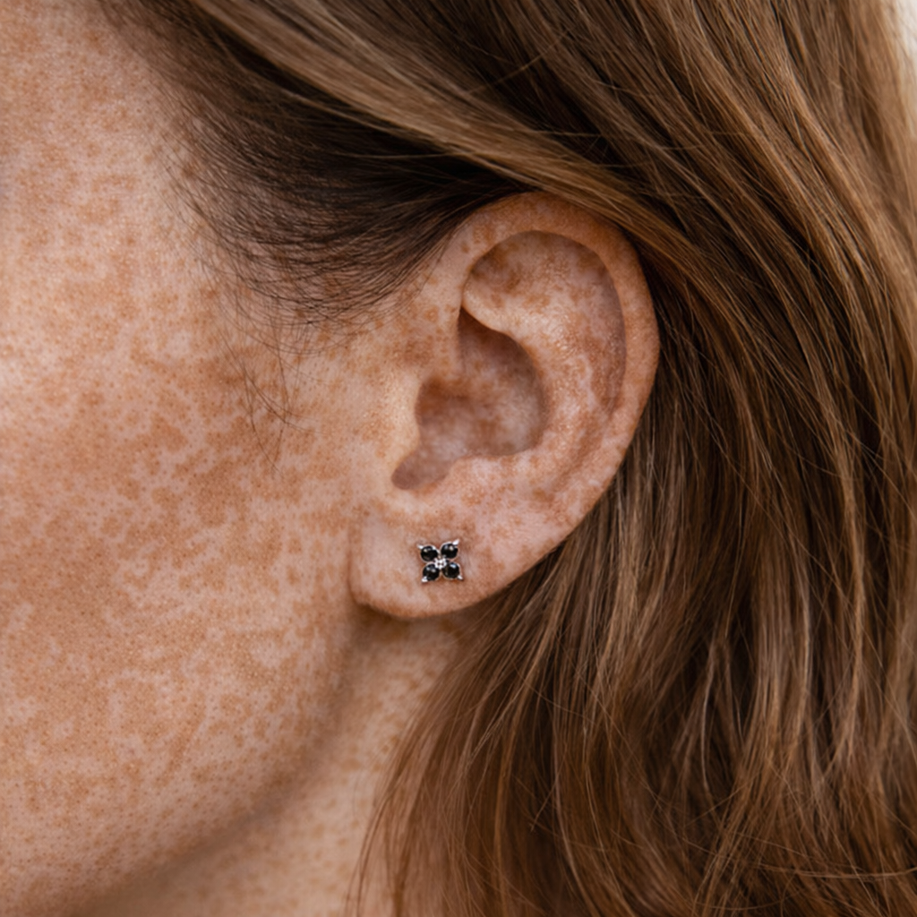 Boucles Céleste - Fleur Mini Cristal