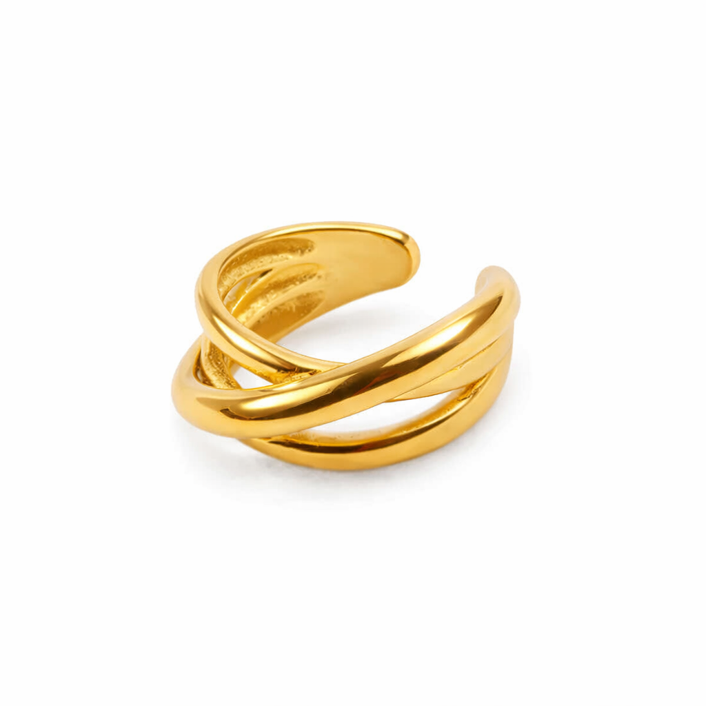 Bague Liyana - Croisée Multicouche