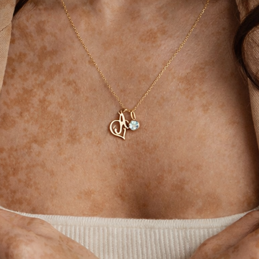 Collier Alina – Initiale Pierre de Naissance