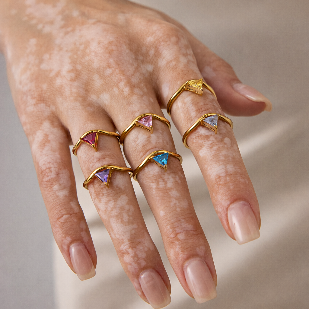 Bague pierre de naissance Livia – bijou personnalisé élégant Vanityl
