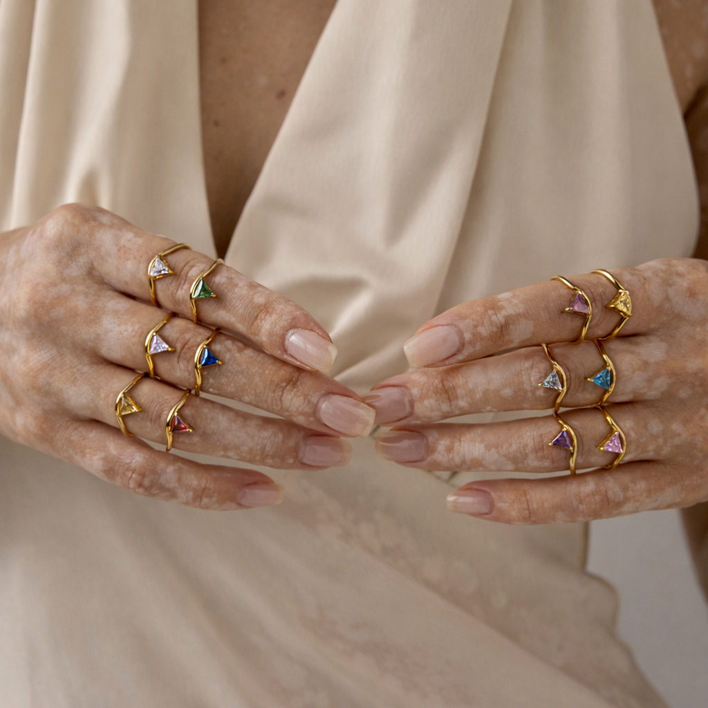 Bague pierre de naissance Livia – bijou personnalisé élégant Vanityl
