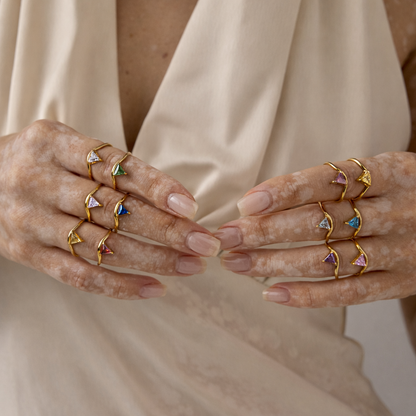 Bague pierre de naissance Livia – bijou personnalisé élégant Vanityl
