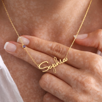 Collier Serena – Plaque Prénom Pierre de Naissance