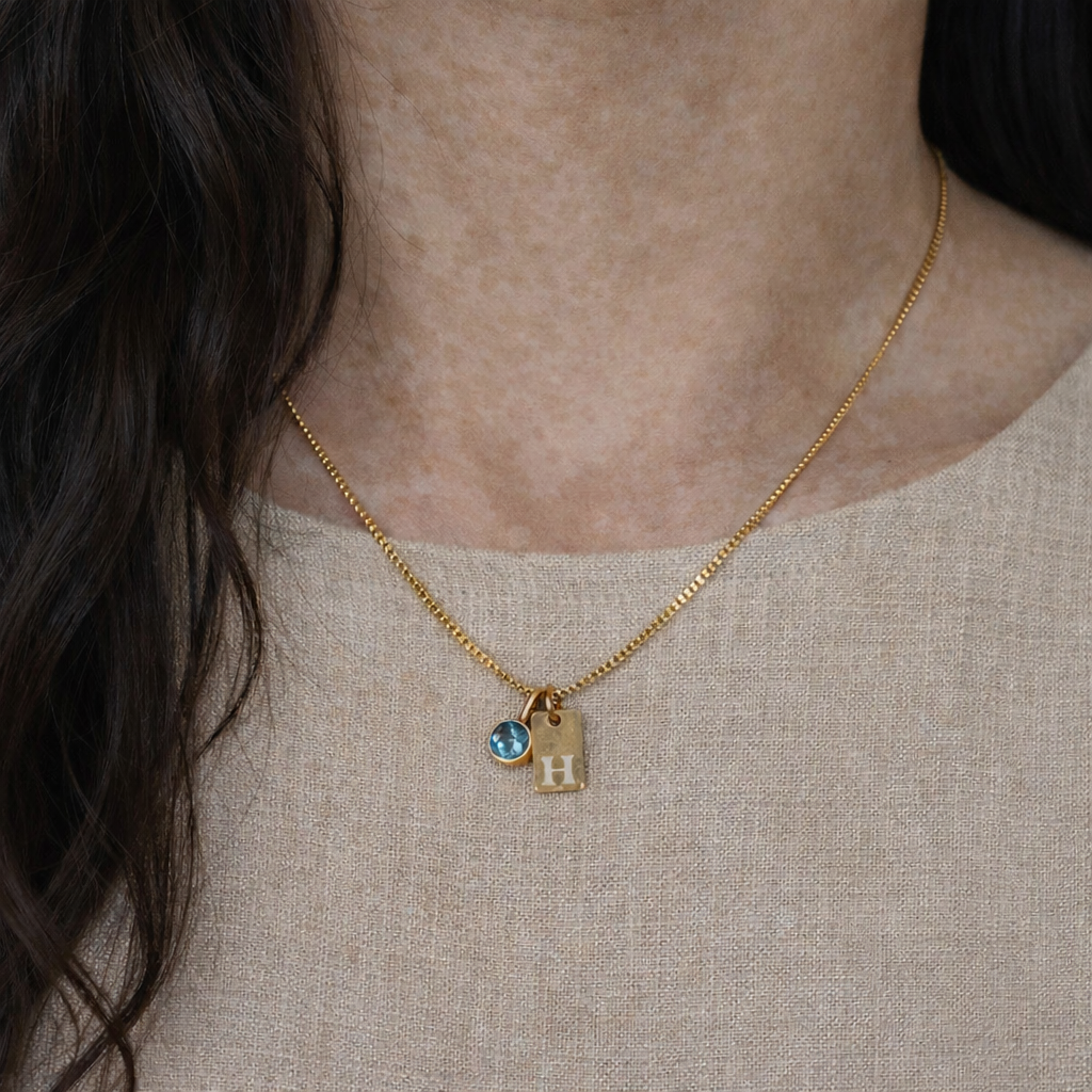 Collier Gianna – Initiale Pierre de Naissance