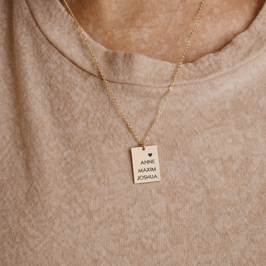 Collier Isara – Initiale Rectangle