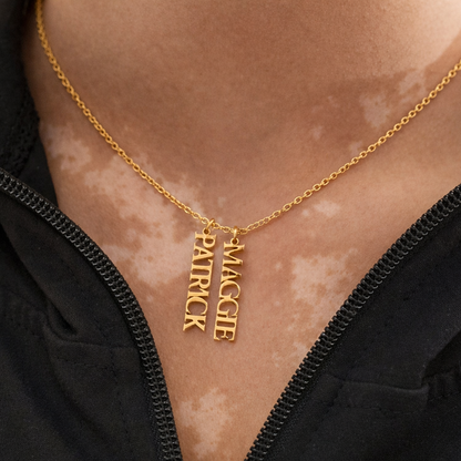 Thalina Necklace – Multi Names Vertical