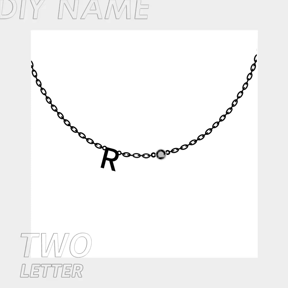 Collier Noelia — Initiale & Pierre de Naissance