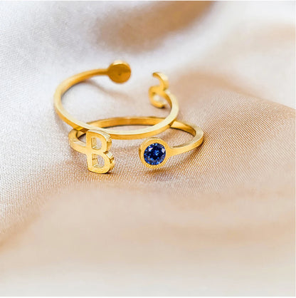 Bague Isalyn – Initiale Pierre de Naissance