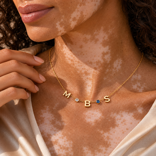 Collier Noelia — Initiale & Pierre de Naissance