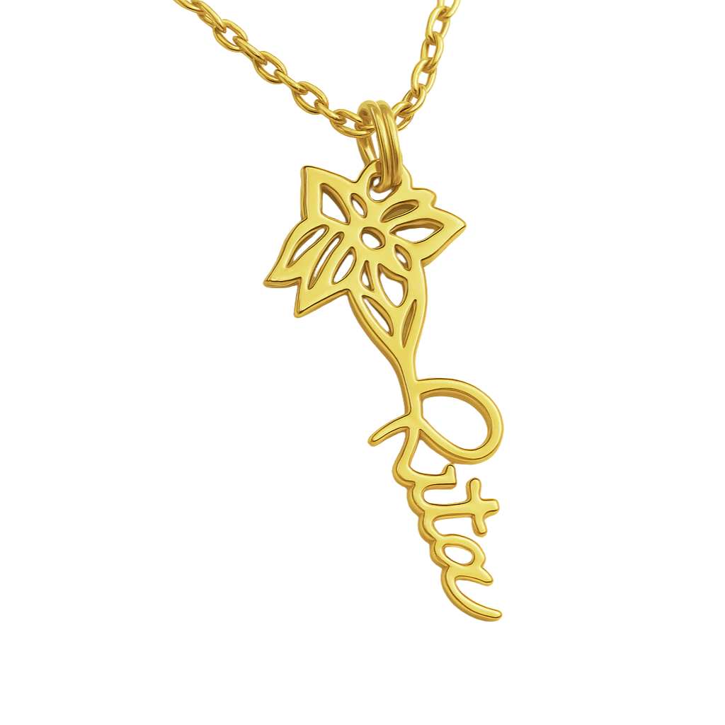 Collier Prénom Personnalisé Fleur de Luxe