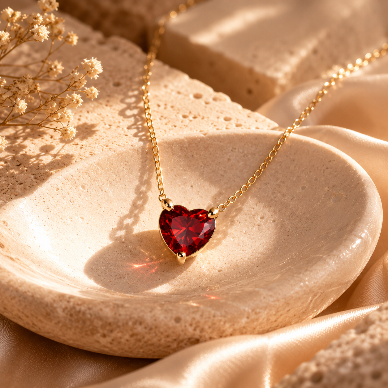 Collier Élina - Cœur Pierre de naissance