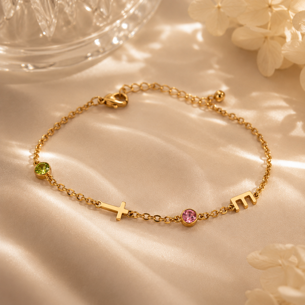 Bracelet Alessia – Initiale Pierre de Naissance