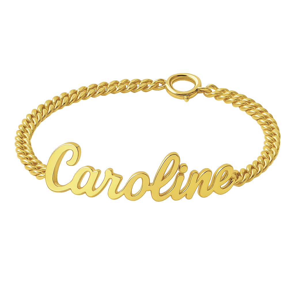Bracelet Prénom de Luxe à Chaîne Épaisse