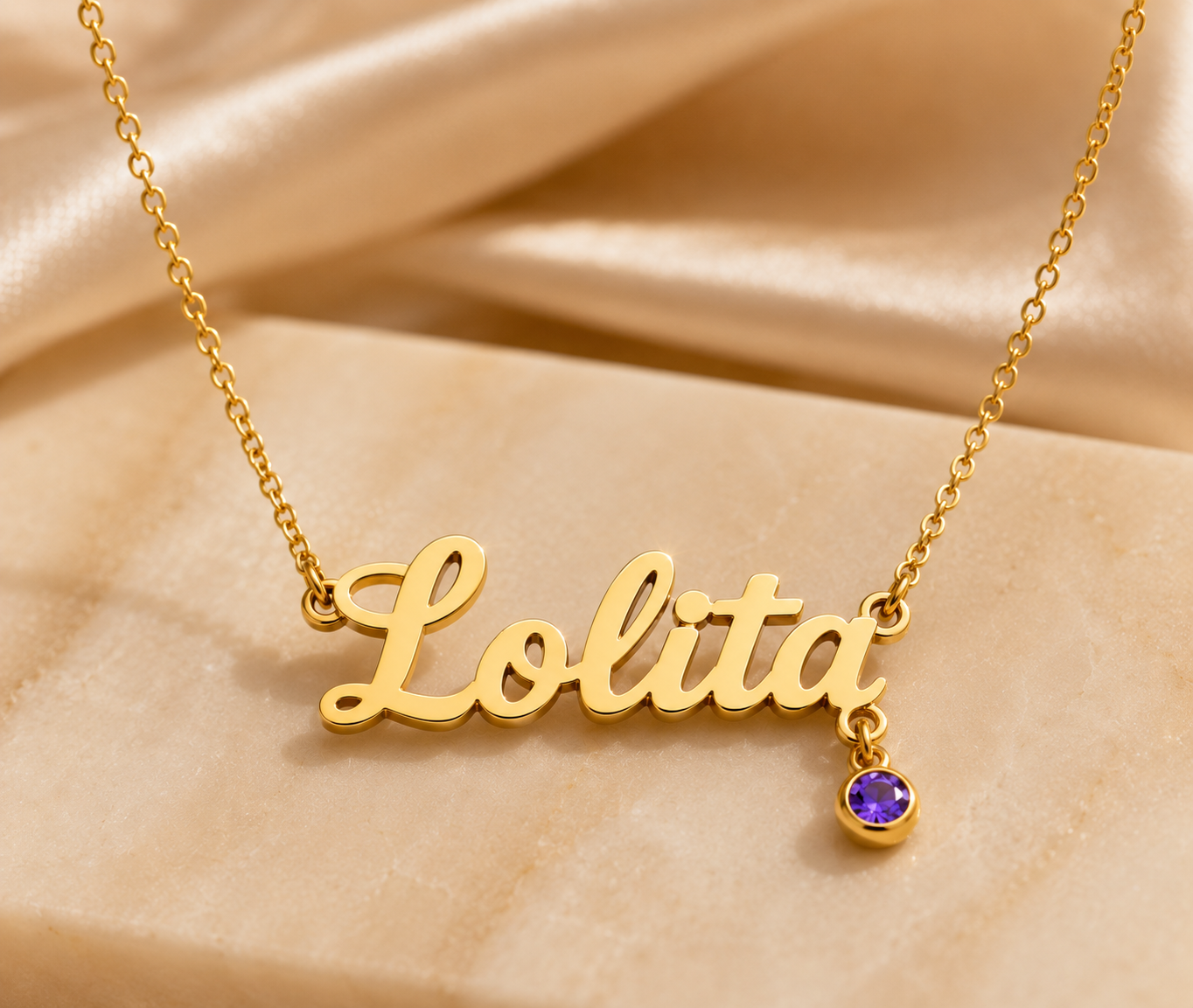 Elyara Necklace – First Name Birthstone