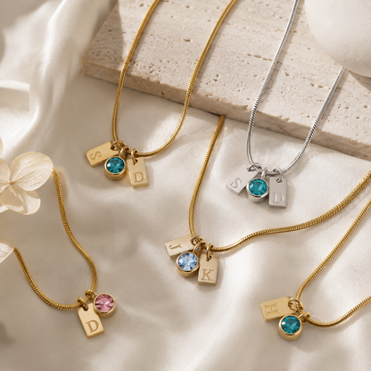 Collier Gianna – Initiale Pierre de Naissance