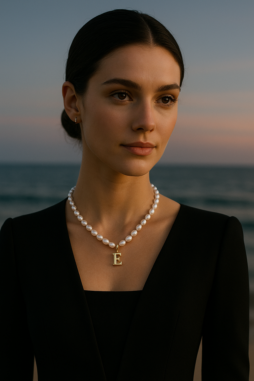 Collier Perle & Lettre en Or 18K