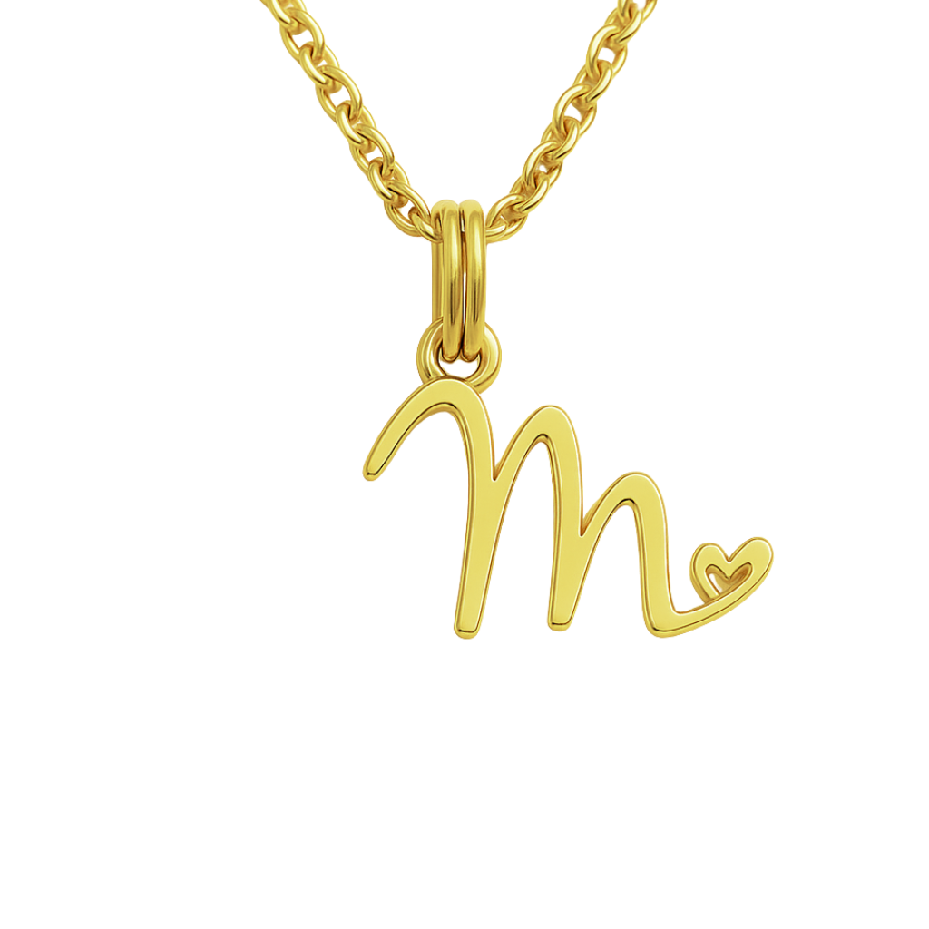 Collier Lettre de Luxe avec Cœur